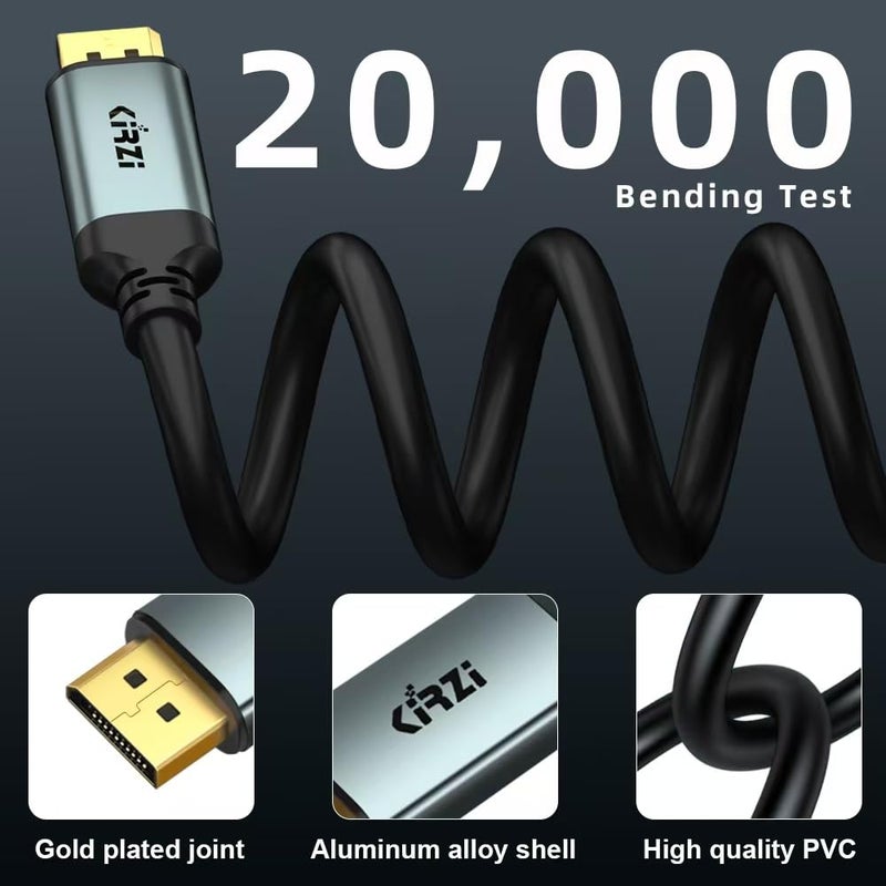 Kirzi كابل DisplayPort إلى VGA بطول 30 قدم، محول 1080P@60Hz، DP ذكر إلى VGA ذكر لشاشة الكمبيوتر المحمول (30 قدم) - Image 4